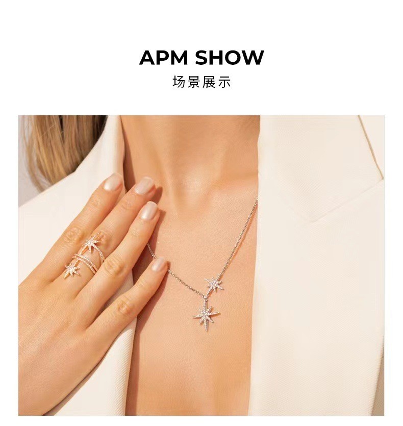 商品[国内直发] apm Monaco|APM MONACO APM MONACO 轻奢双流星AC3351 Z005,价格¥744,第6张图片详细描述