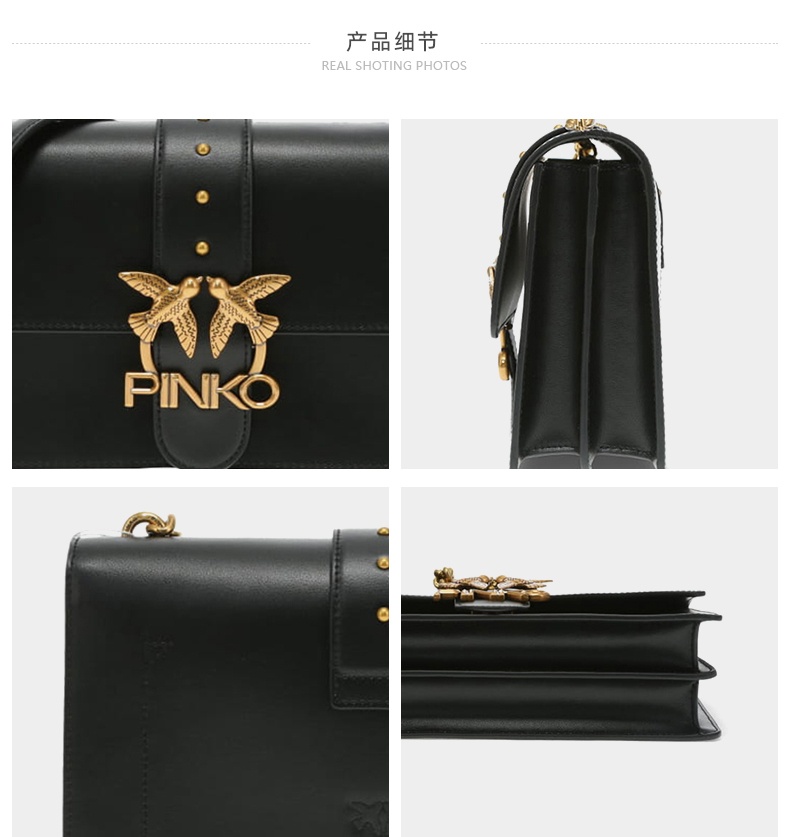 商品PINKO|品高秋冬定制款女士LOVE基本款飞鸟链条配皮肩带燕子包,价格¥1441,第6张图片详细描述