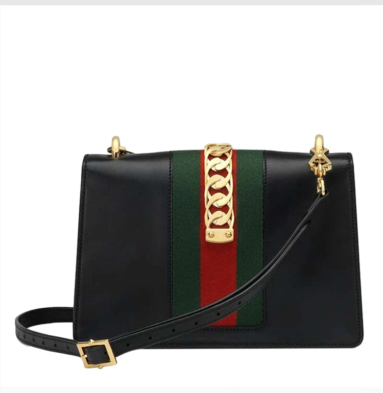 商品[国内直发] Gucci|GUCCI 古驰 女士黑色Sylvie系列小号单肩包 524405-CVLEG-8638,价格¥21040,第5张图片详细描述