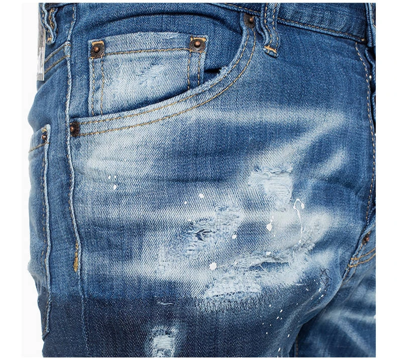 商品DSQUARED2|DSQUARED2 蓝色男士牛仔裤 S71LB0604-S30342-470,价格¥2730,第9张图片详细描述