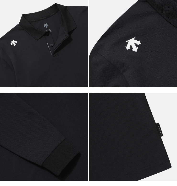 商品DESCENTE|【享贝家】（国内现货-QD）迪桑特 休闲宽松Polo领长袖上衣 男女同款 SP123UPL21-BLK,价格¥477,第3张图片详细描述