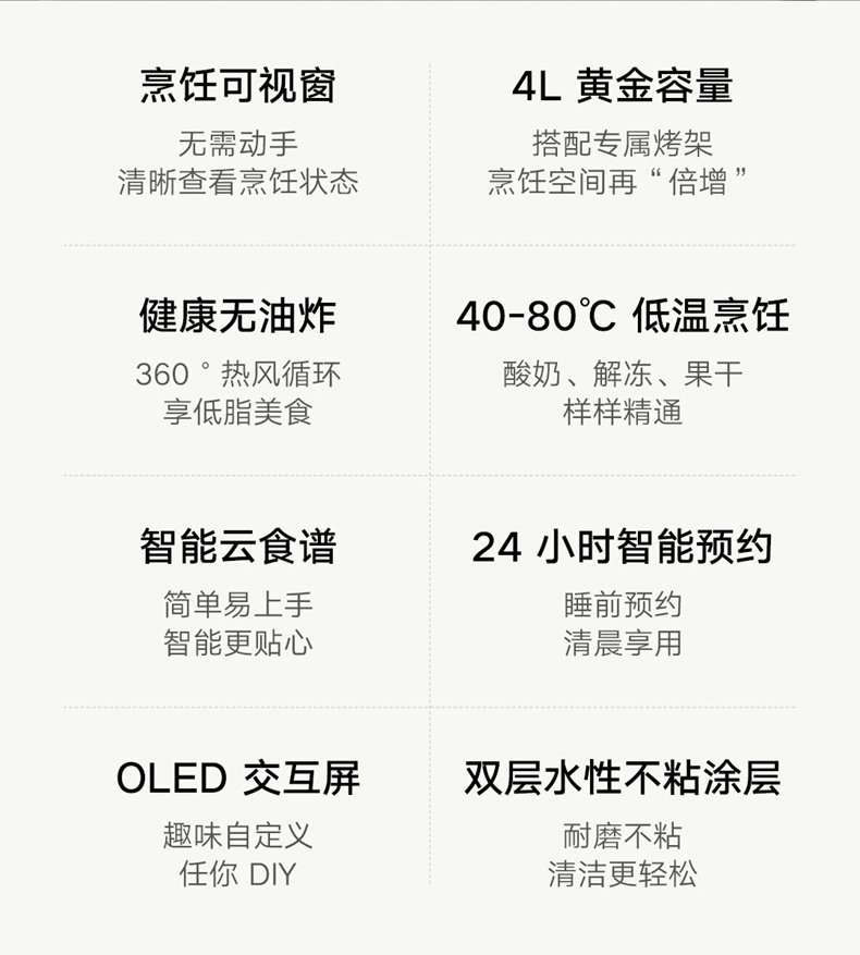 商品[国内直发] XIAOMI|小米米家智能空气炸锅Pro 新款家用4L大容量可视薯条机烤箱,价格¥737,第2张图片详细描述