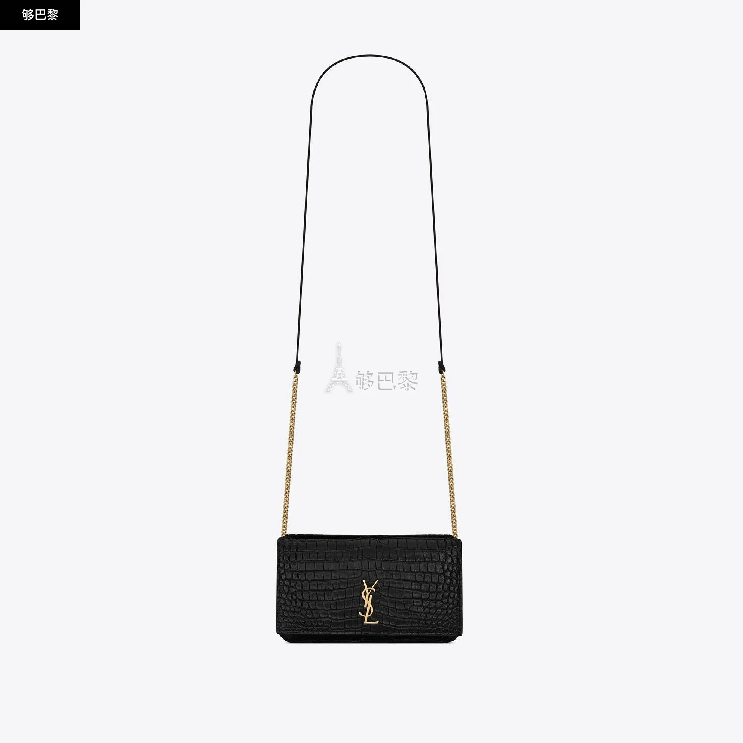 商品Yves Saint Laurent|【��预售】 YSL圣罗兰 24秋冬 女士 手机包 MONOGRAM HOUSSE DE TÉLÉPHONE AVEC BRIDE EN CUIR BRILLANT EMBOSSÉ CROCODILE 635095DND1J1000,价格¥5171,第5张图片详细描述