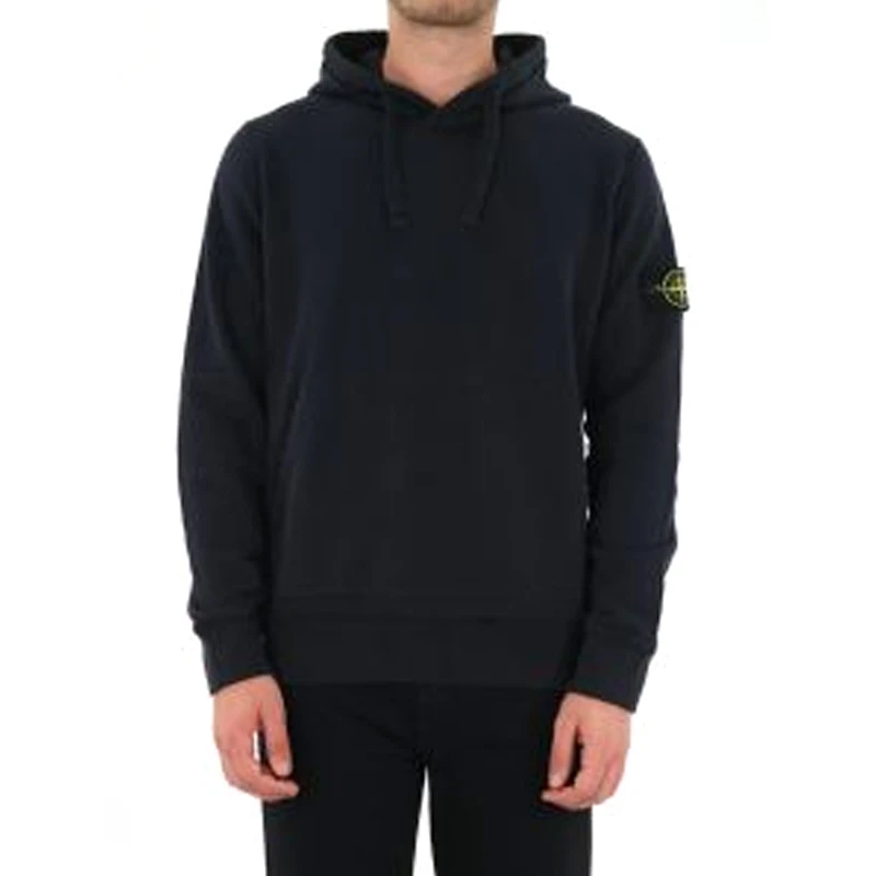 商品Stone Island|STONE ISLAND 男士深蓝色棉质连帽卫衣 751564120-V0020,价格¥1658,第4张图片详细描述