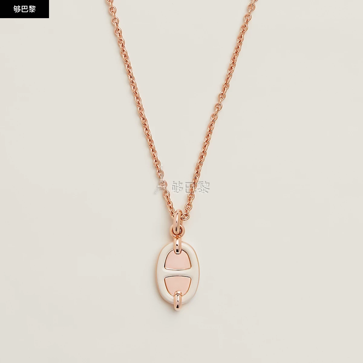 商品Hermes|【预售】 爱马仕 25春夏 女士 项链 Pendentif Mini Maillon, petit modèle H100053FOD3 ,价格¥6443,第3张图片详细描述
