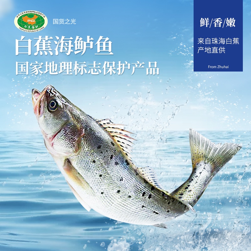 商品Pinzhenxianhuo|品珍鲜活 白蕉海鲈鱼 400g/500g（3件装）,价格¥189,第1张图片详细描述
