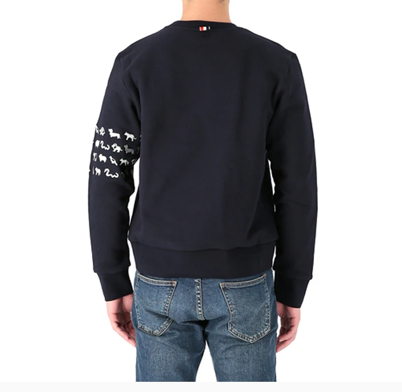 商品Thom Browne|THOM BROWNE 海军蓝色男士卫衣/帽衫 MJT258E-03377-415,价格¥4436,第7张图片详细描述