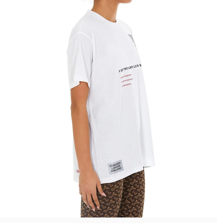 商品Burberry|BURBERRY 白色女士T恤 8024656,价格¥1616,第9张图片详细描述