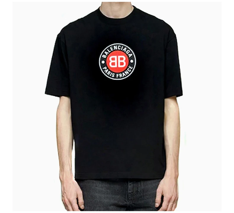 商品Balenciaga|BALENCIAGA 男士黑色棉短袖T恤 641614-TJV76-1000,价格¥2216,第8张图片详细描述