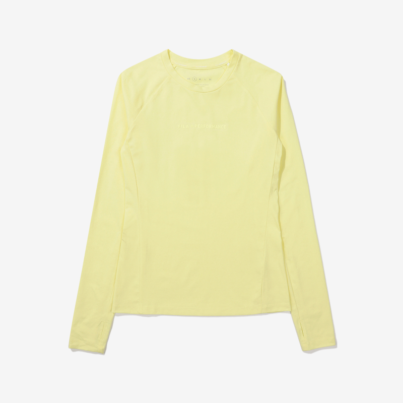 商品Fila|【享贝家】FILA HQ 女士基本款长袖T恤白色/黄色/粉色FS2RLE1252F（特价活动款）,价格¥156,第10张图片详细描述