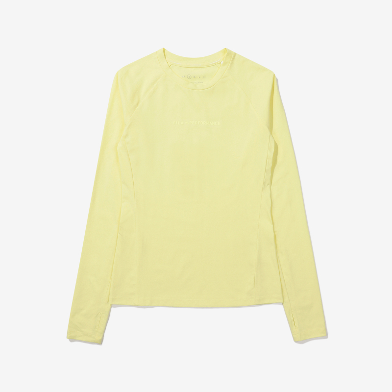 商品Fila|【享贝家】FILA HQ 女士基本款长袖T恤白色/黄色/粉色FS2RLE1252F（特价活动款）,价格¥157,第12张图片详细描述