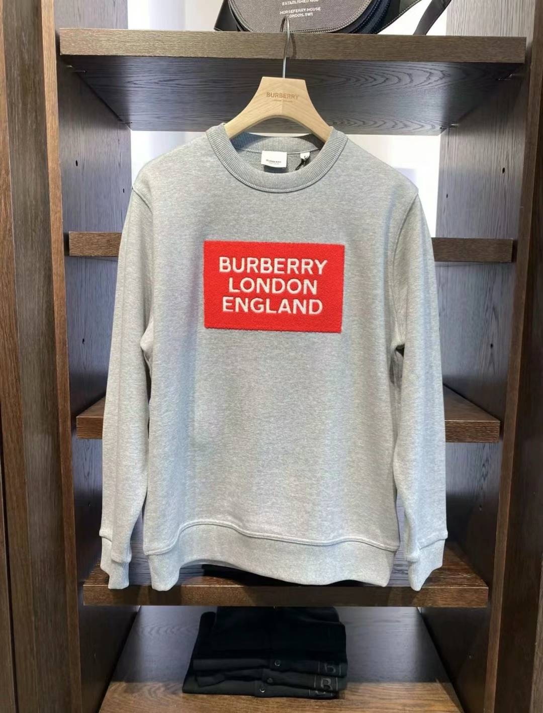 商品Burberry|BURBERRY/博柏利 男士灰色棉质红标志图宽松卫衣80694821,价格¥1330,第7张图片详细描述