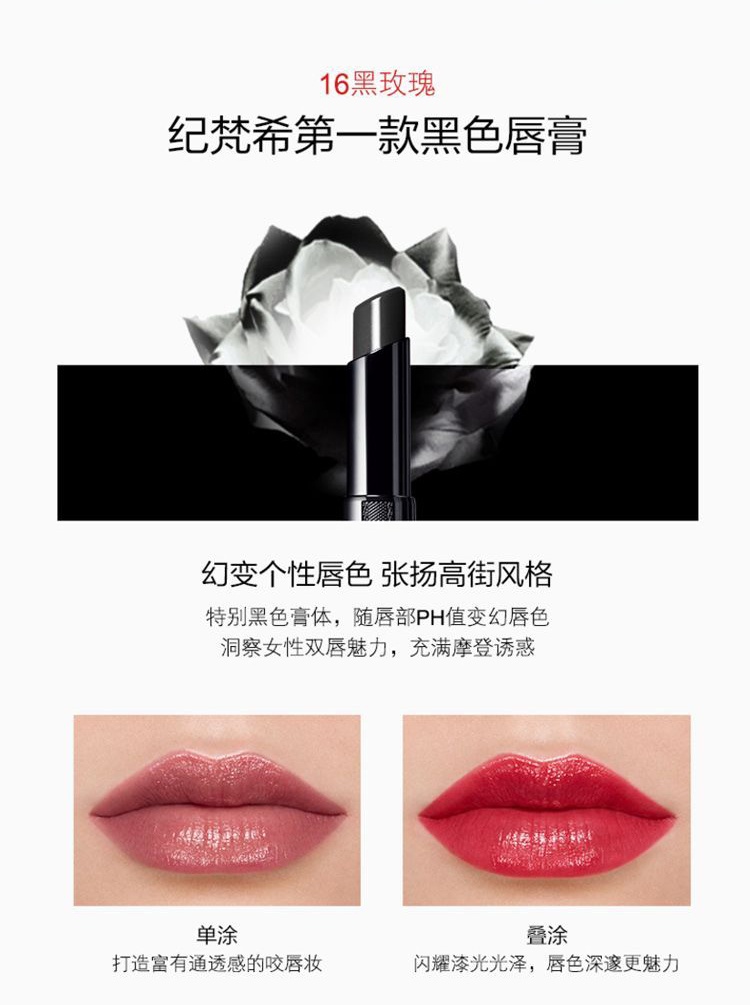 商品【原封正品】 Givenchy|纪梵希 禁忌之吻唇膏口红 3.4g 滋润保湿显色持久,价格¥270,第5张图片详细描述