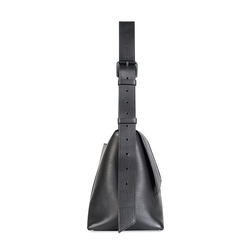 商品Balenciaga|Balenciaga/巴黎世家 秋冬新款 DOWNTOWN系列 女士黑色光滑小牛皮哑光黑色饰面B徽标单肩包67135429S171000,价格¥15690,第4张图片详细描述