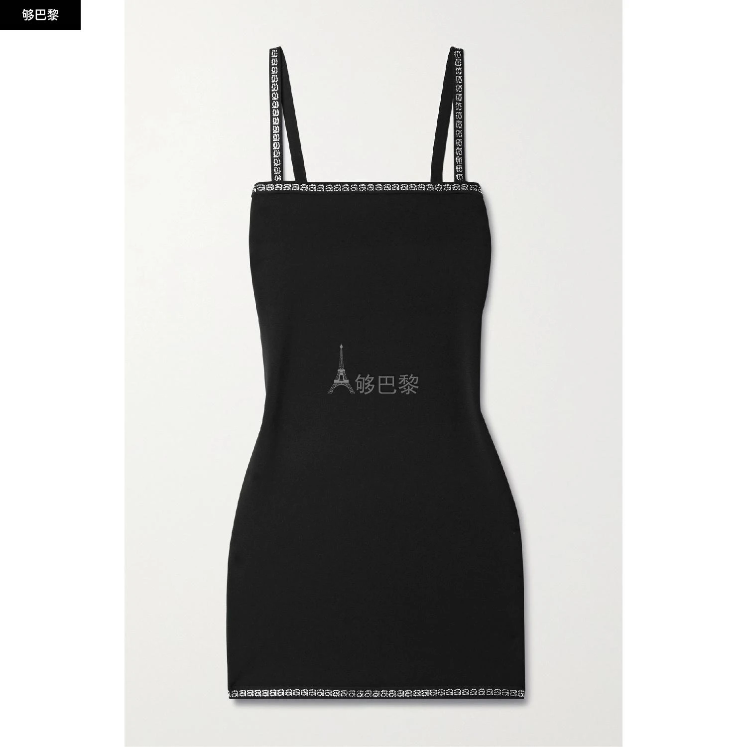 商品Alexander Wang|【特惠6.0折】包邮包税【预售7天发货】 ALEXANDER WANG 23秋冬 女士 连衣裙 水晶缀饰弹力针织迷你连衣裙 1647597299413942 1KC2236005001 ,价格¥4202,第4张图片详细描述