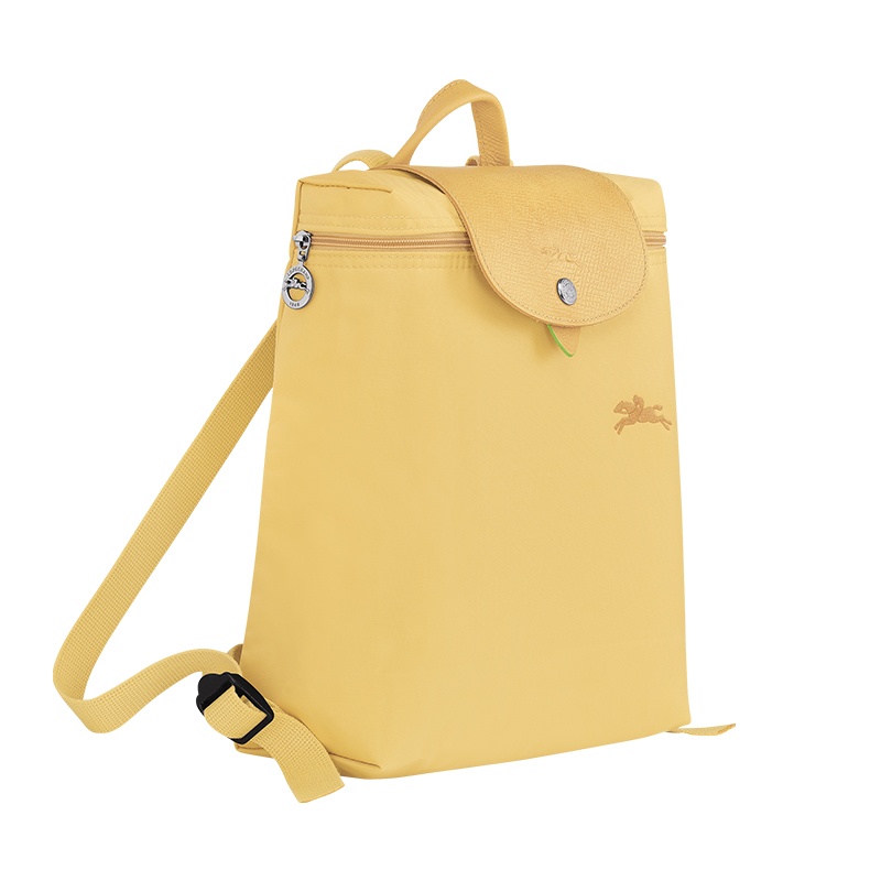 商品Longchamp|珑骧 LE PLIAGE女士黄色再生帆布按扣双肩包,价格¥1450,第4张图片详细描述