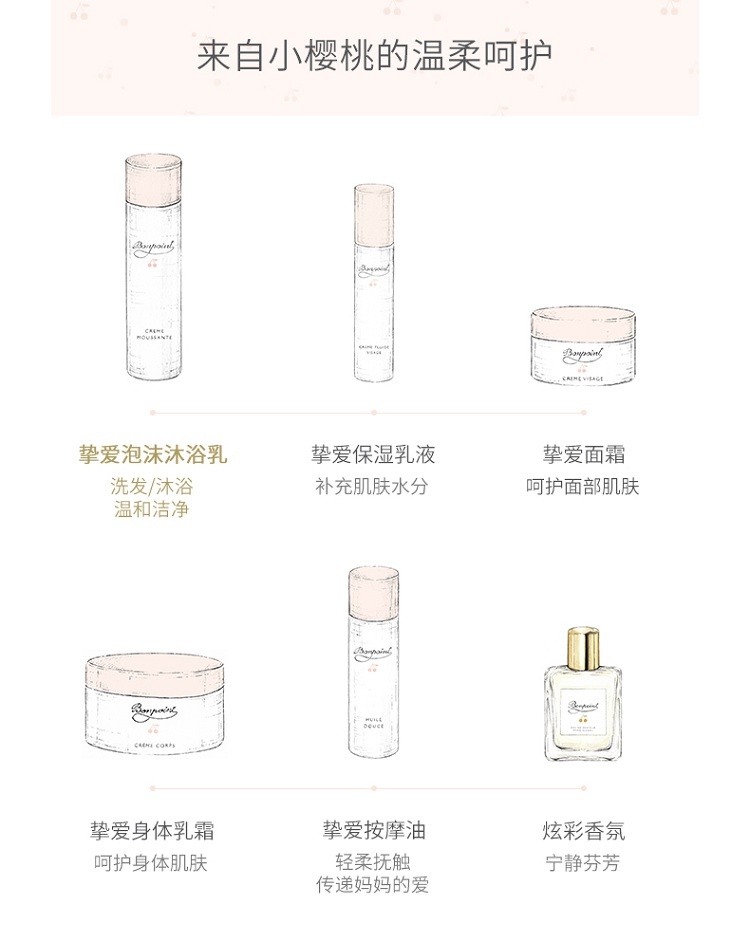 商品Bonpoint|Bonpoint小樱桃挚爱泡沫沐浴乳200ml  婴幼儿童二合一洗发沐浴露,价格¥271,第5张图片详细描述