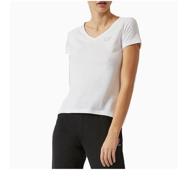 商品Emporio Armani|EMPORIO ARMANI 白色女士T恤 3ZTT62-TJ28Z-1100,价格¥487,第5张图片详细描述