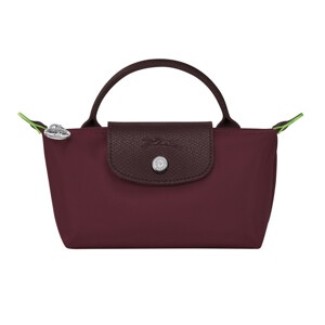 商品Longchamp|【SAvenue】LONGCHAMP 珑骧 帆布拼牛皮饺子包手提包 mini款 女款 深红色拼棕色(提示：保税仓货品一人不可超过5单)3597922209708（34175919009-22F）,价格¥439,第6张图片详细描述