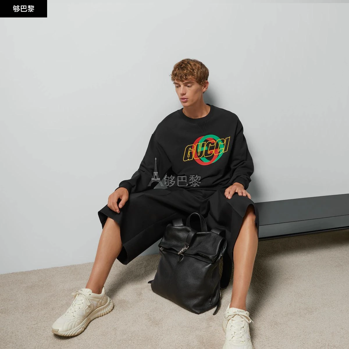 商品Gucci|【预售】 古驰 24秋冬 男士 卫衣 饰刺绣针织棉卫衣 768460 XJGA1 1162,价格¥8116,第5张图片详细描述