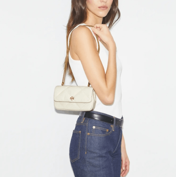 商品Tory Burch|汤丽柏琦女款Kira 菱格形绗缝迷你翻盖肩背斜挎包 （香港仓发货）,价格¥2121,第19张图片详细描述