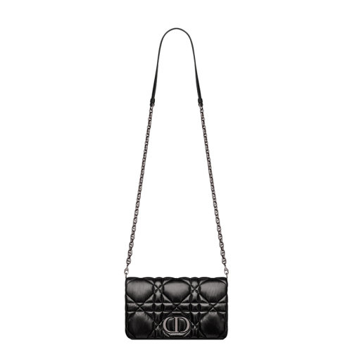 商品Dior|【包税】DIOR/迪奥 CARO系列 女士黑色牛皮革绗缝超大藤格纹翻盖按扣开合单肩斜挎手拿链条包S5135BNGX_M900,价格¥19042,第4张图片详细描述