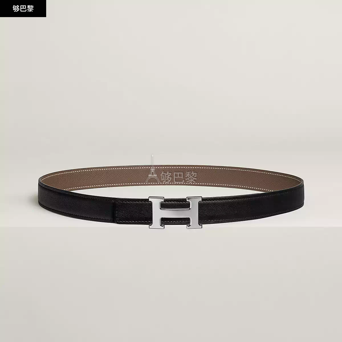 商品Hermes|【预售】 爱马仕 24秋冬 女士 腰带 Boucle de ceinture Mini H & Cuir de ceinture réversible 24 mm H079645CK05 | H052150CABU,价格¥6950,第3张图片详细描述
