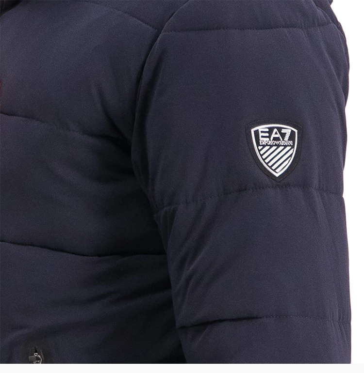 商品Emporio Armani|Emporio Armani 安�普里奥 阿玛尼 男士黑蓝色锦纶氨纶混纺连帽棉服长袖拉链外套时尚夹克 6GPB23-NB7Z-1578,价格¥2006,第6张图片详细描述