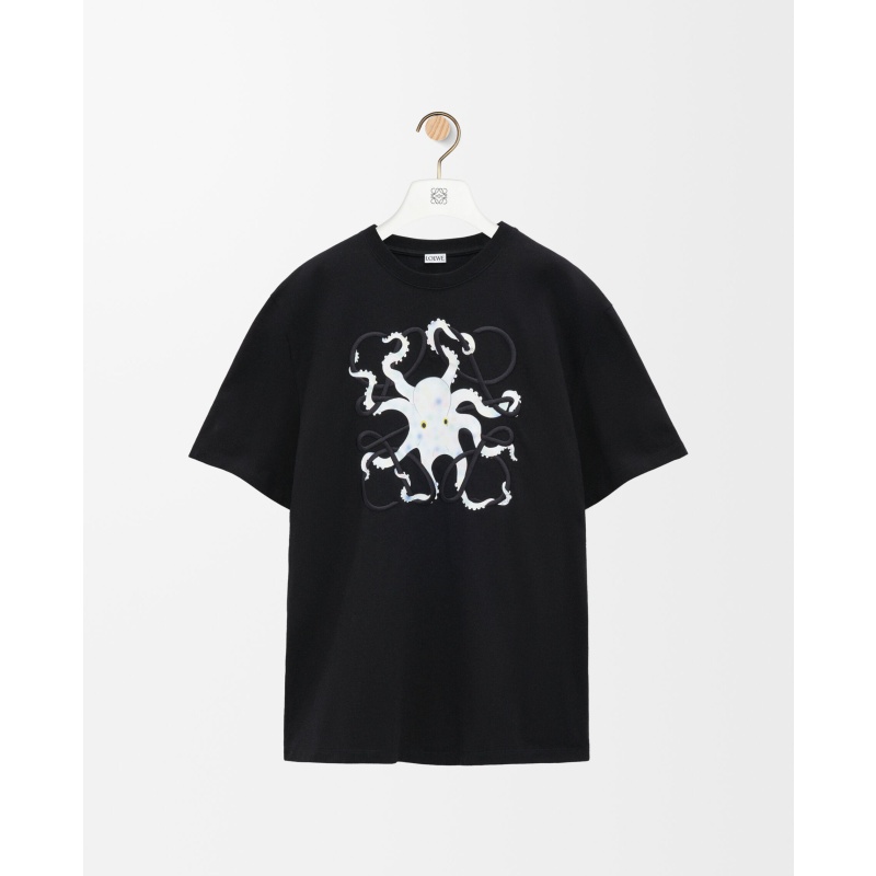 商品Loewe|LOEWE/罗意威 男士黑色棉短袖T恤,价格¥4422,第4张图片详细描述