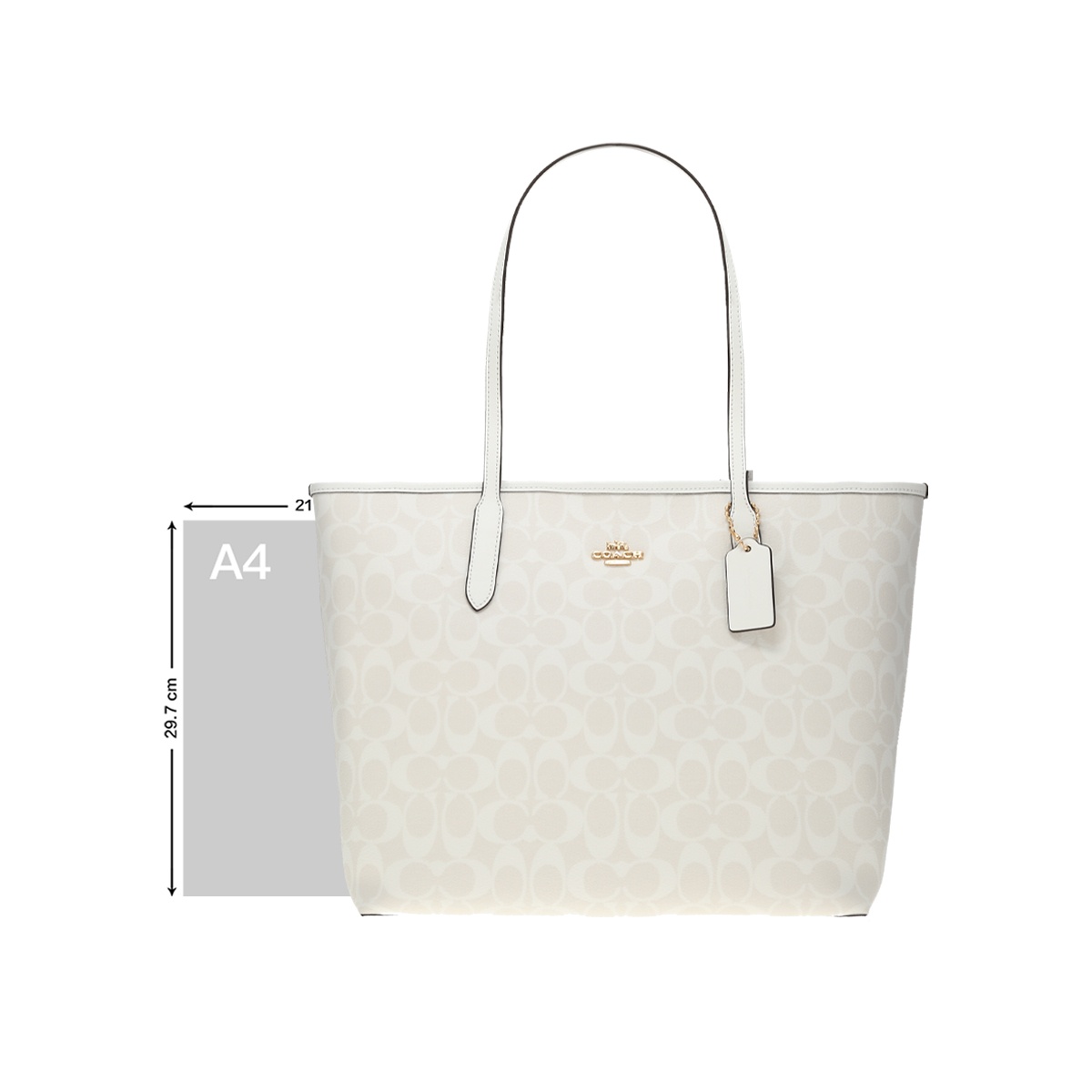 商品Coach| 蔻驰新款女士时尚单肩手提托特包多色 冰川白,价格¥1661,第36张图片详细描述