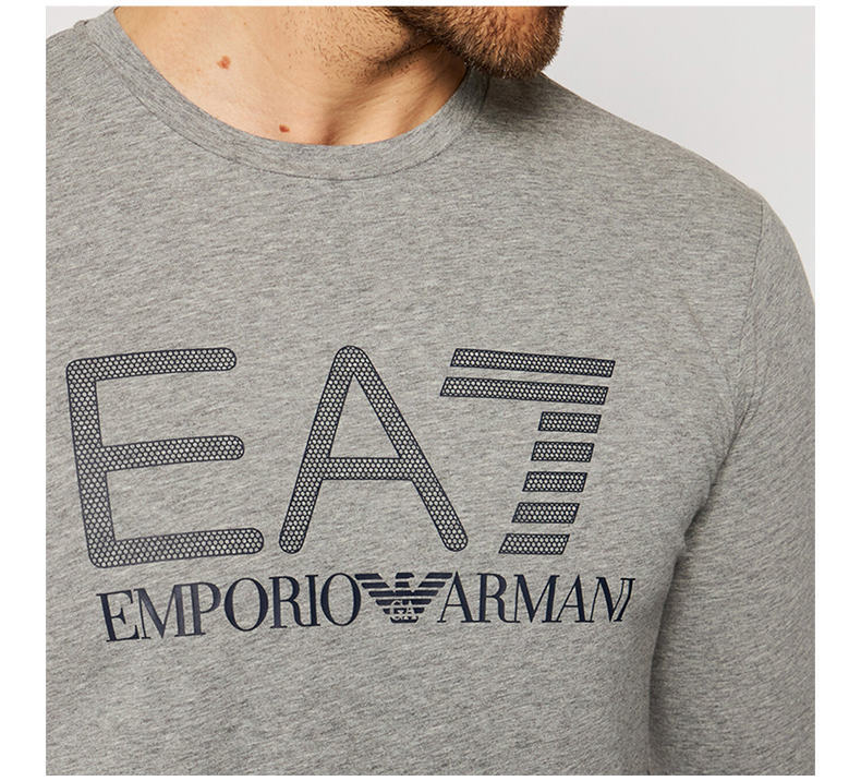 商品Emporio Armani|EMPORIO ARMANI 男士灰色棉质长袖T恤 3KPT64-PJ03Z-3905,价格¥485,第11张图片详细描述