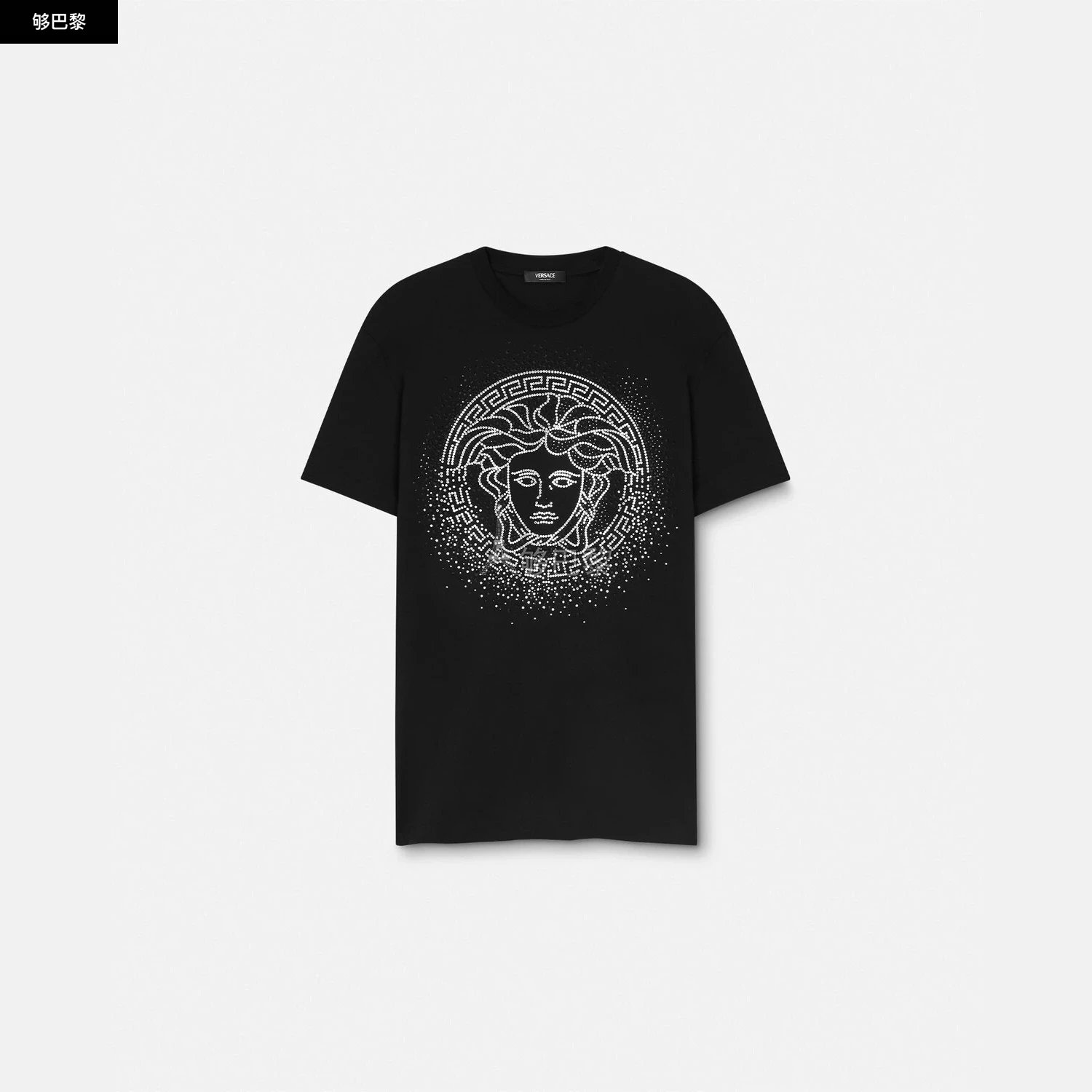 商品Versace|【预售】 范思哲 25春夏 男士 短袖T恤 水晶Fading Medusa T恤 1013944-1A14358_1B000 ,价格¥12237,第2张图片详细描述