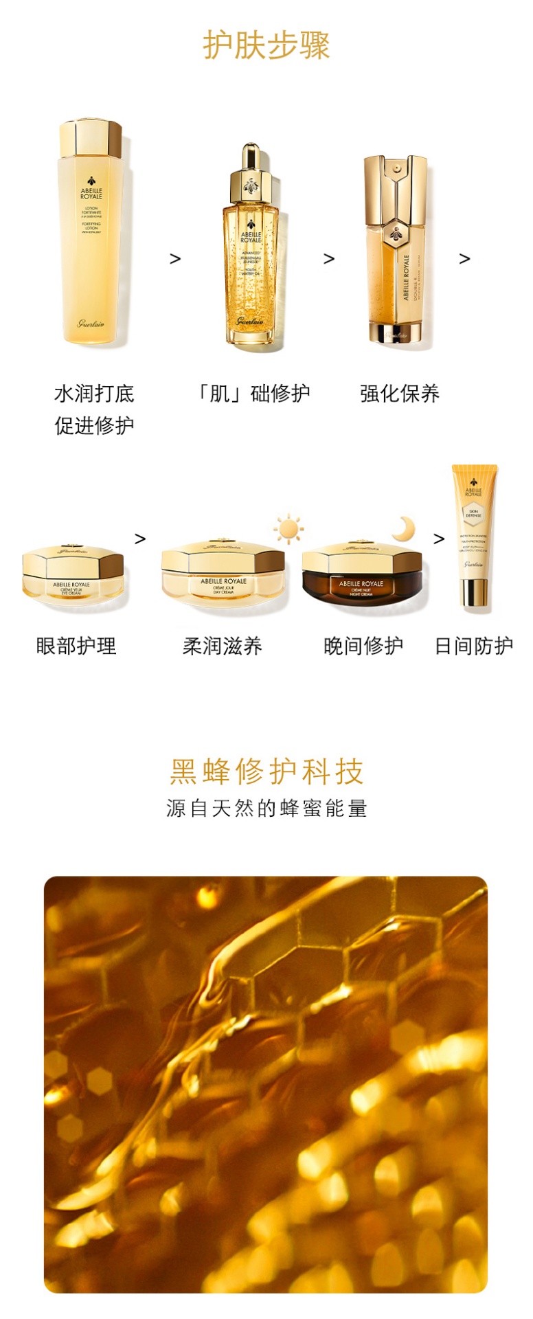 商品Guerlain|娇兰 帝皇蜂姿蜜润修护精粹水 150/300ml 补水保湿修护 7天焕见 细嫩透亮,价格¥398,第5张图片详细描述