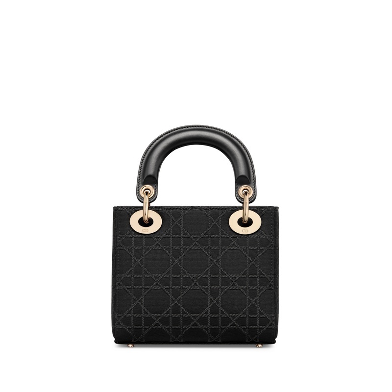 商品Dior|迪奥 Lady Dior系列女士黑色科技面料手提包 M0505OMHY_M900,价格¥42403,第7张图片详细描