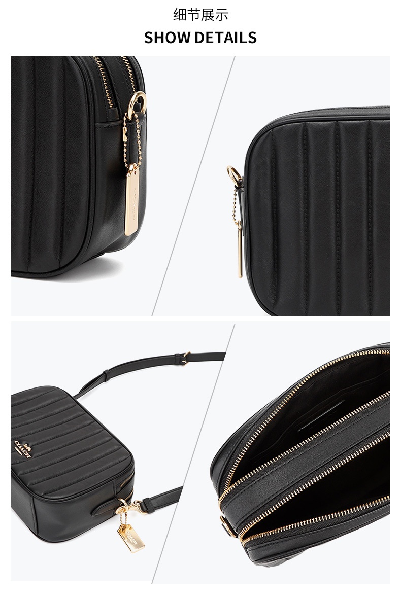 商品[国内直发] Coach|蔻驰女包COACH 女士黑色皮革单肩斜挎包礼物送女友C1569  IMBLK,价格¥1696,第7张图片详细描述
