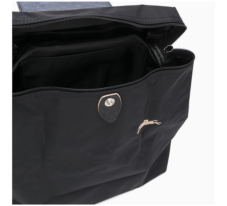 商品Longchamp|LONGCHAMP 女士黑色帆布双肩包 1699619001,价格¥774,第5张图片详细描述