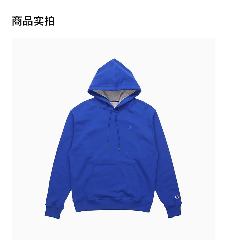 商品CHAMPION|CHAMPION 女士左胸暗标小logo圆领加绒连帽卫衣 S0889-407D55-GUX,价格¥205,第4张图片详细描述