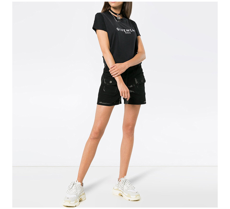 商品Givenchy|Givenchy 纪梵希 女士复古黑色球衣T恤 BW704X3Z0L-001,价格¥2094,第5张图片详细描述