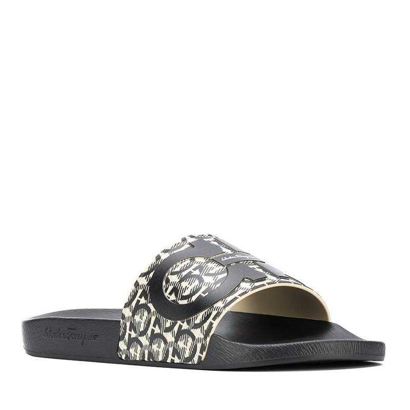 商品[国内直发] Salvatore Ferragamo|SALVATORE FERRAGAMO 菲拉格慕 男士黑色橡胶包脚拖鞋 02-C308-729248,价格¥1757,第3张图片详细描述
