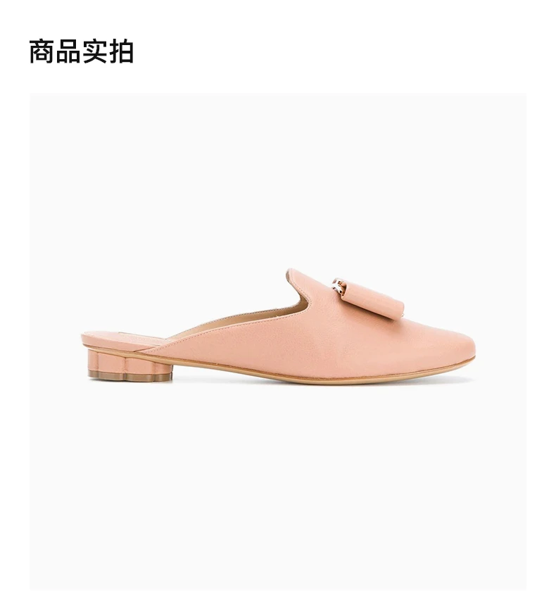 商品Salvatore Ferragamo|SALVATORE FERRAGAMO 女士淡粉色牛皮花卉造型鞋跟穆勒鞋 0684333,价格¥2965,第4张图片详细描述