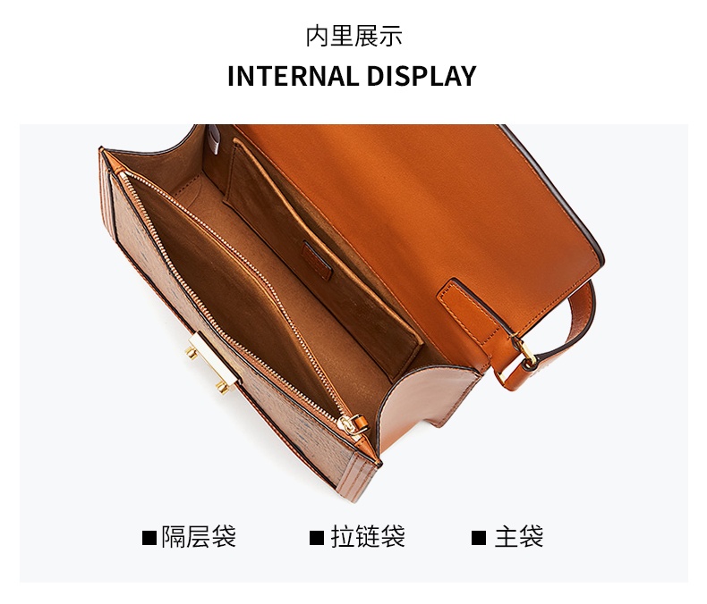 商品[国内直发] MCM|MCM 奢侈品 女士干邑色中号人造革配牛皮革单肩斜挎包MWSCSXT02CO001,价格¥5975,第5张图片详细描述