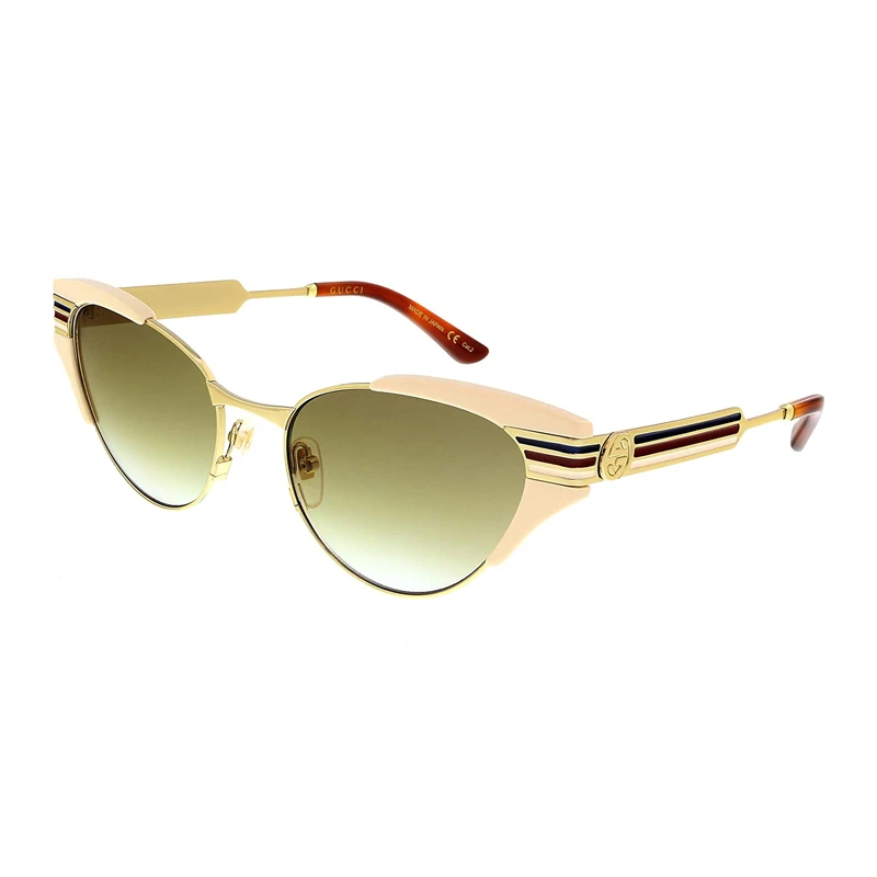 商品[国内直发] Gucci|GUCCI 女白色女士圆形太阳镜 GG0522S-005,价格¥3758,第1张图片详细描述