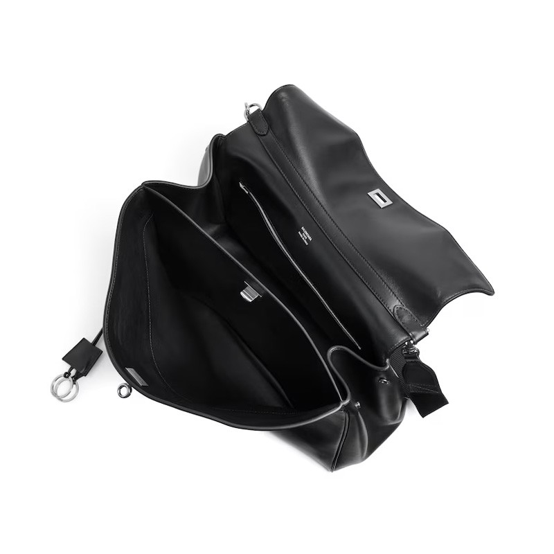 商品Balenciaga|巴黎世家男士光滑黑色小牛皮 Rodeo 邮差包 8218872ABOX1000,价格¥27103,第14张图片详细描述