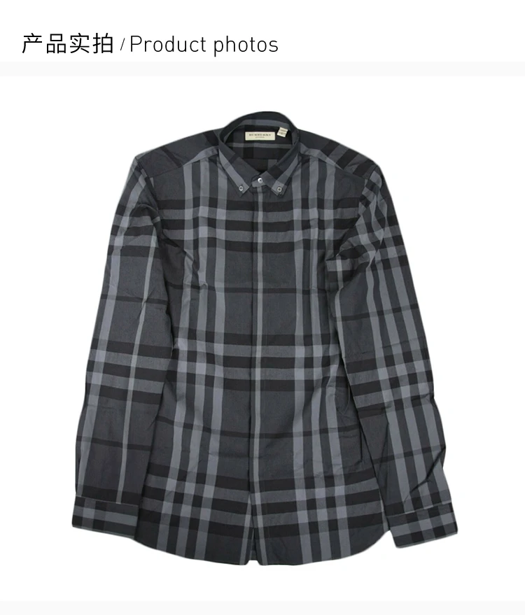 商品[国内直发] Burberry|BURBERRY 格纹男士衬衫 3944127,价格¥2501,第4张图片详细描述