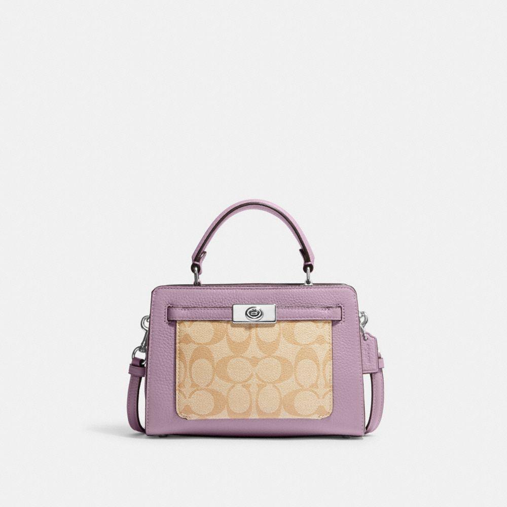 商品[国内直发] Coach|【清仓价】蔻驰女包Lane 20女士手提单肩斜挎包粉色拼色20*16*9 cm CA119 B4TA7,价格¥960,第4张图片详细描述