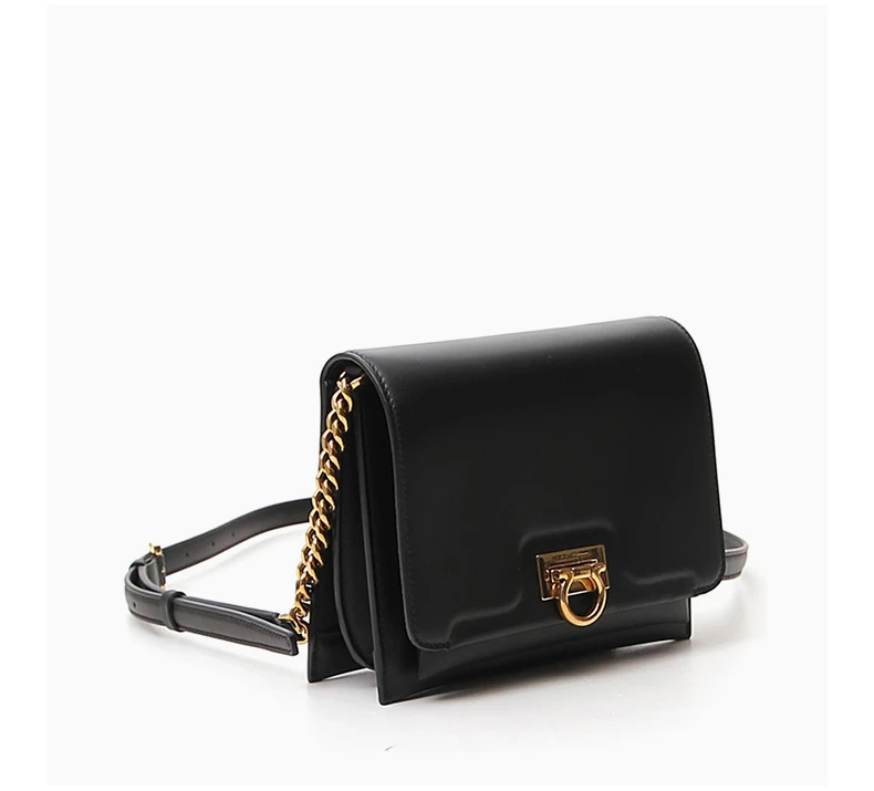 商品[国内直发] Salvatore Ferragamo|SALVATORE FERRAGAMO 黑色女士斜挎包 21-I163-730349,价格¥8879,第3张图片详细描述