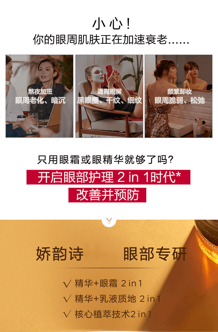 商品Clarins|Clarins/娇韵诗双萃眼部精华眼霜20ml,价格¥482,第2张图片详细描述