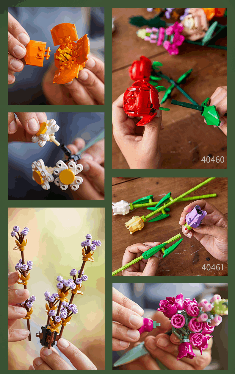 商品[国内直发] LEGO|【盒损】乐高积木10280花束永生花积木益智拼装玩具收藏礼物,价格¥385,第7张图片详细描述