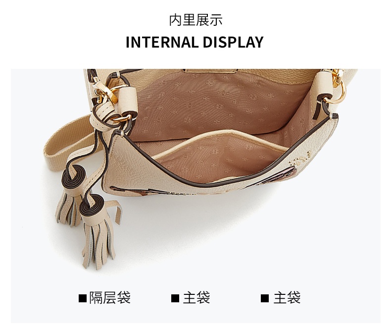 商品[国内直发] 【春节不打烊，国内现货速发】 Tory Burch|【清仓价】托里·伯奇 TB女士THEA米色皮质时尚流苏印花铆钉单肩斜挎包 86011-122,价格¥887,第6张图片详细描述