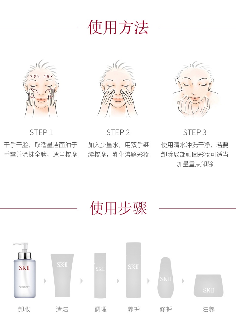 商品【原封正品】 SK-II|SK-II SK-2 护肤洁面油 250ml 深层清洁 优越乳化 卸妆温和,价格¥484,第3张图片详细描述